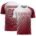 Custom Crimson White Modern Polka Dot Sublimation Soccer Uniform Jersey