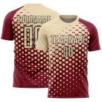 Custom Crimson Cream-Black Modern Polka Dot Sublimation Soccer Uniform Jersey