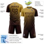 Custom Brown Old Gold Modern Polka Dot Sublimation Soccer Uniform Jersey