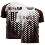 Custom Brown White Modern Polka Dot Sublimation Soccer Uniform Jersey