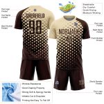 Custom Brown Cream Modern Polka Dot Sublimation Soccer Uniform Jersey