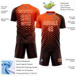 Custom Brown Orange-White Modern Polka Dot Sublimation Soccer Uniform Jersey