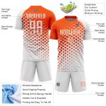 Custom White Orange Modern Polka Dot Sublimation Soccer Uniform Jersey