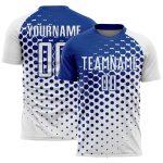 Custom White Royal Modern Polka Dot Sublimation Soccer Uniform Jersey